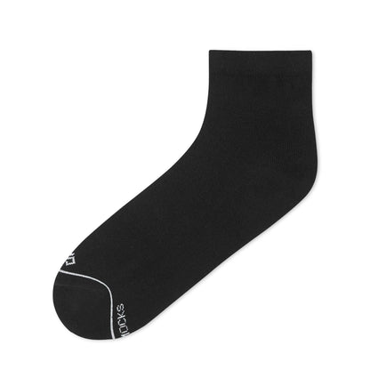 Solid Black Cotton Ankle Socks