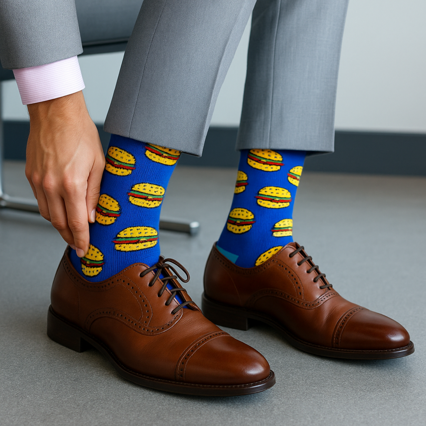 Cotton Crew Socks: Burgers Crew Length Socks