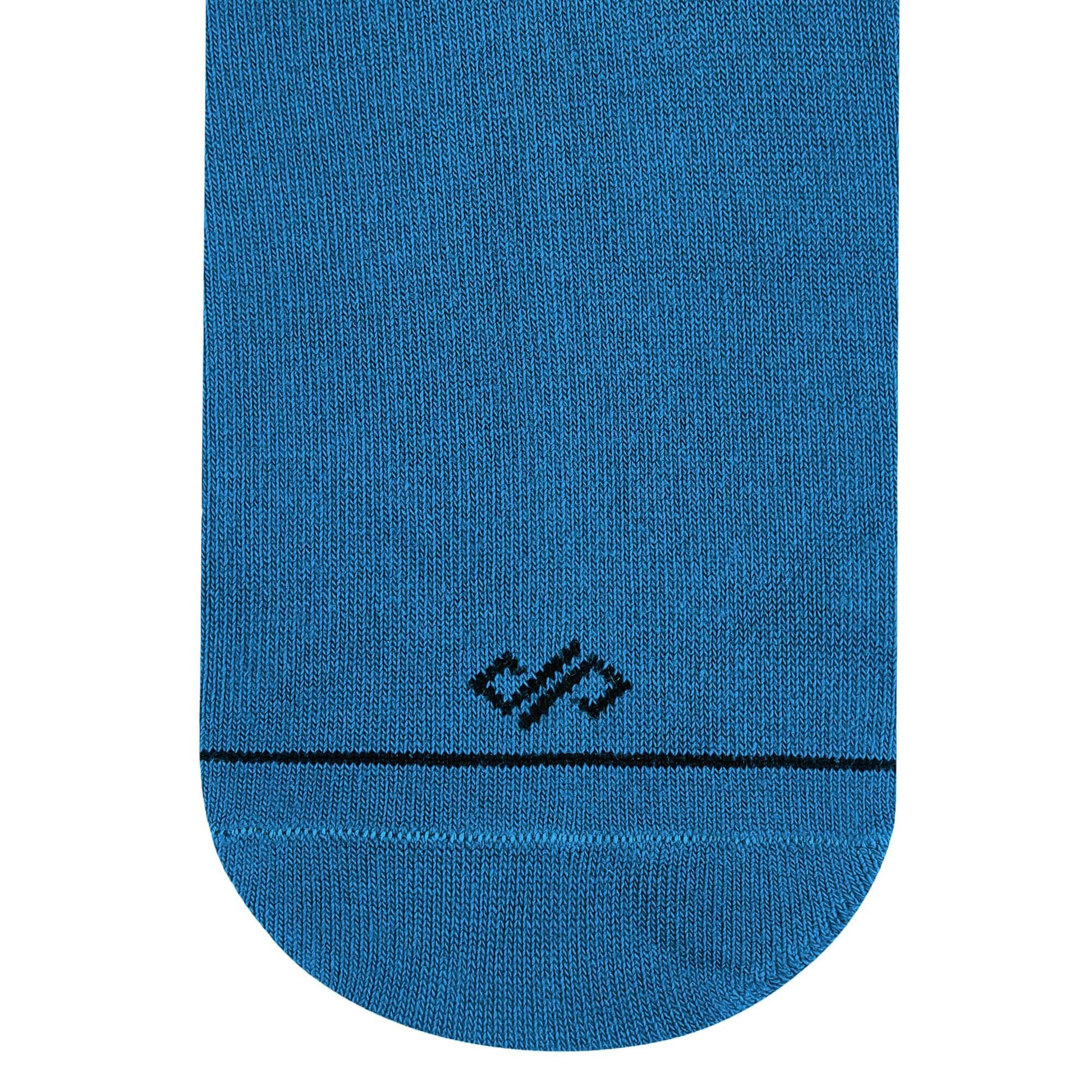 Solid Teal Blue Cotton Ankle Socks 