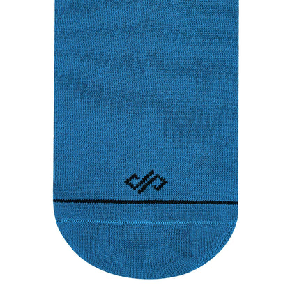 Solid Teal Blue Cotton Ankle Socks 