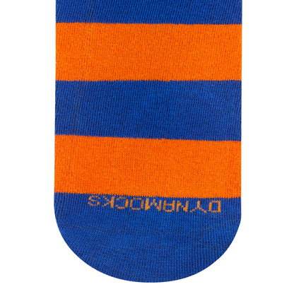 Orange & Blue Cotton Crew Socks: Bold Stripes 4.0 Crew Length Socks