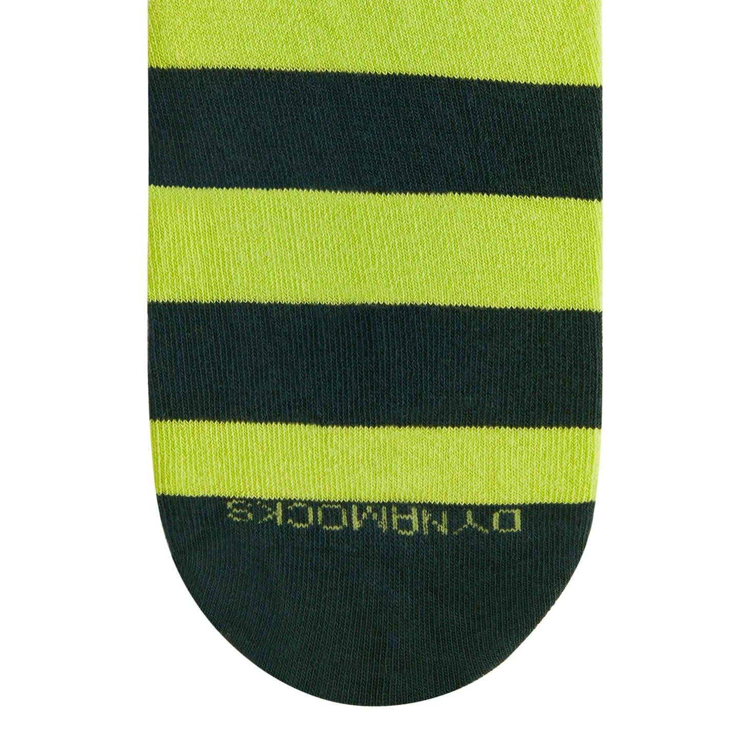 Olive & Neon Green Cotton Ankle Socks: Bold Stripes 1.0 Ankle Length Socks