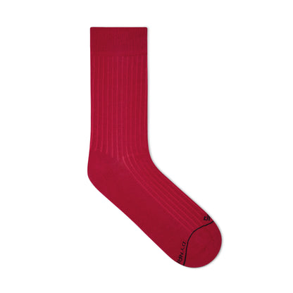 SOLID RED Crew Length Socks - Dynamocks Premium Cotton Socks for Men & Women