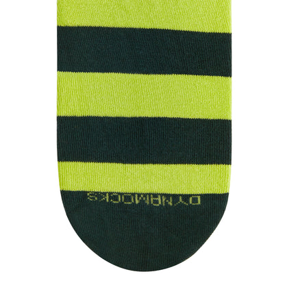 Olive Green Cotton Crew Socks: Bold Stripes 1.0 Crew Length Socks