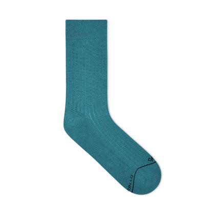 Solid Teal Green Crew Length Cotton Socks: A Refreshing Statement