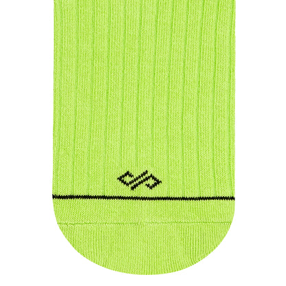 SOLID NEON GREEN CREW LENGTH SOCKS - Cotton Crew Socks