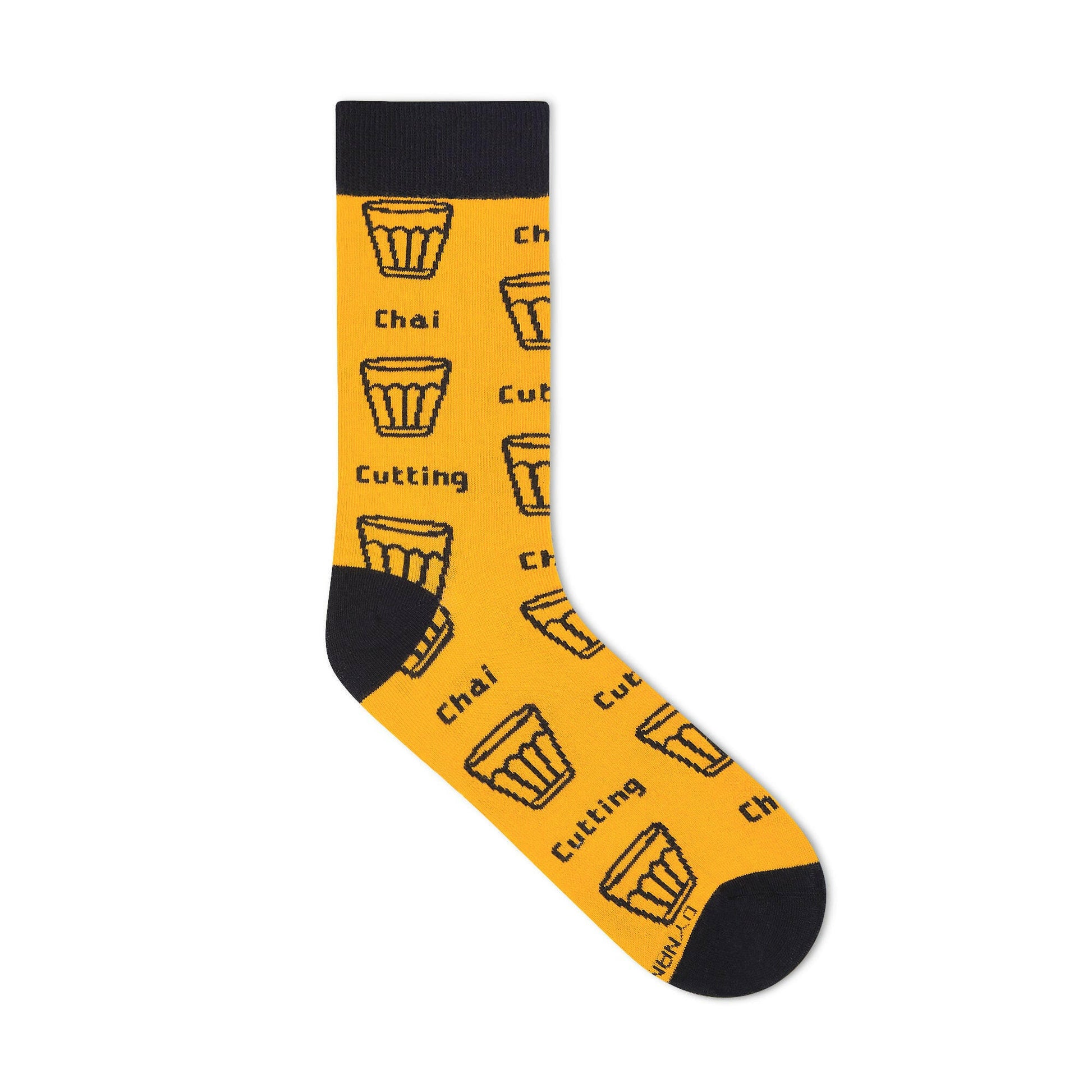 Cutting-Chai Crew Socks | Comfy Cotton Single Pair, Fun Design