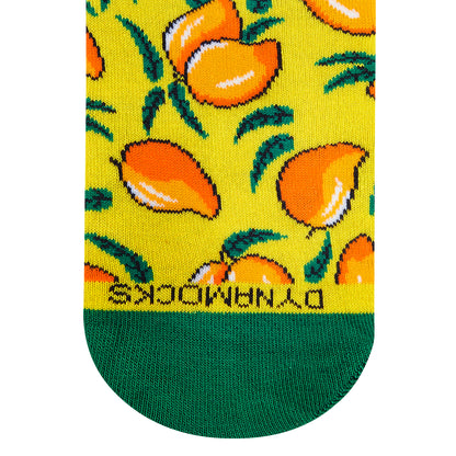 Mango Crew Socks | Single Pair, Fruity Fun, Cotton Comfort