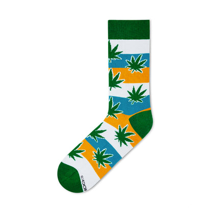 HAPPY LEAF CREW LENGTH SOCKS - Cotton Crew Socks