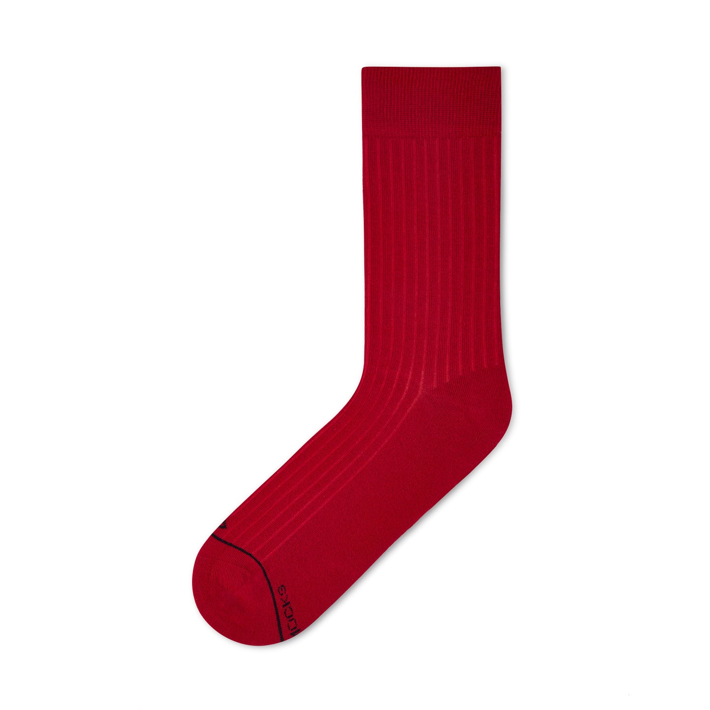 SOLID RED Crew Length Socks - Dynamocks Premium Cotton Socks for Men & Women