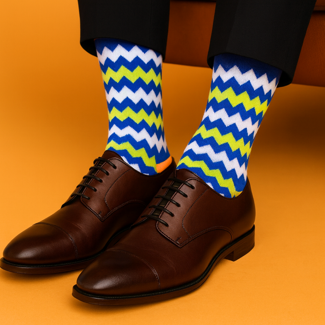 Electro Crew Length Socks : Premium Cotton Colorful Crew Socks