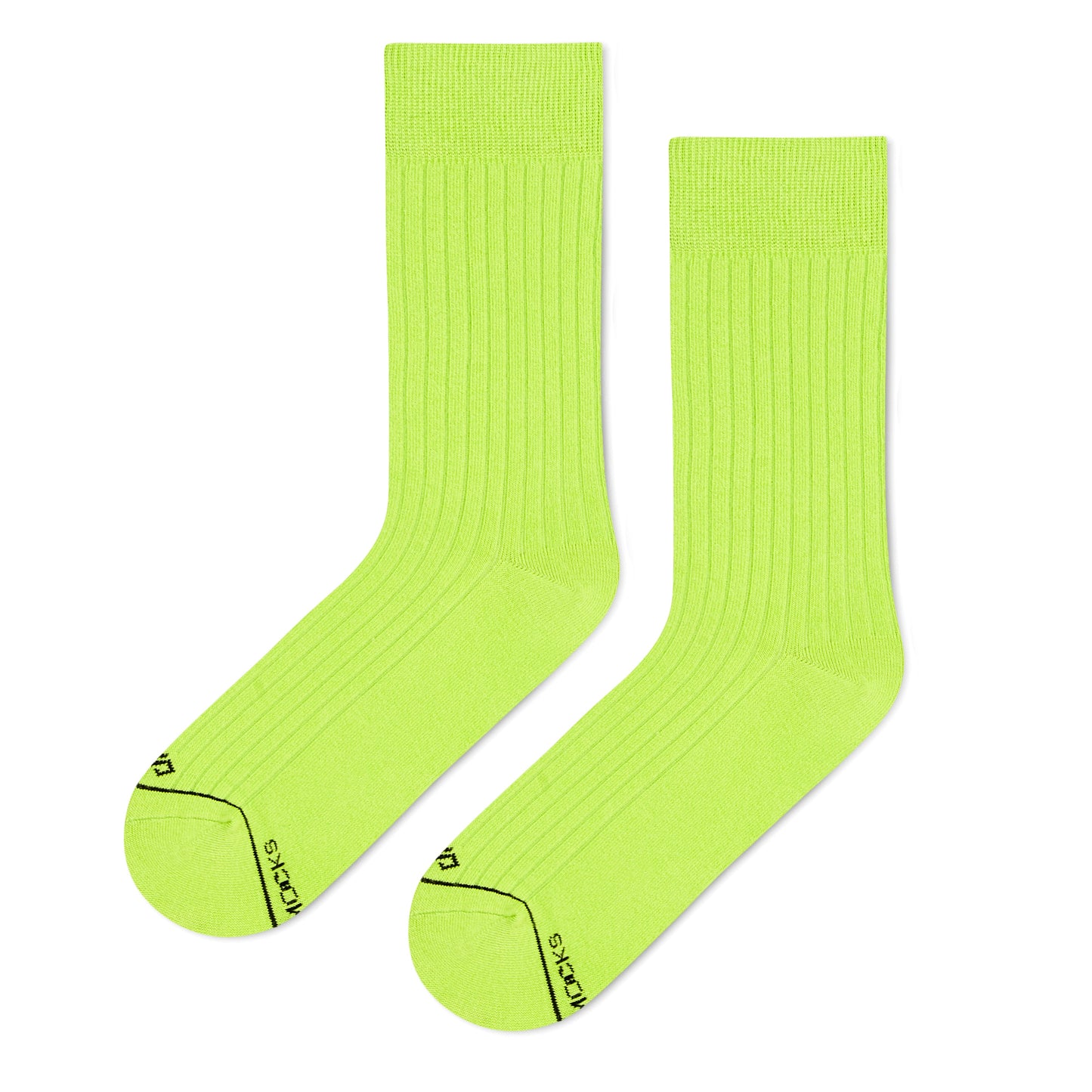 SOLID NEON GREEN CREW LENGTH SOCKS - Cotton Crew Socks