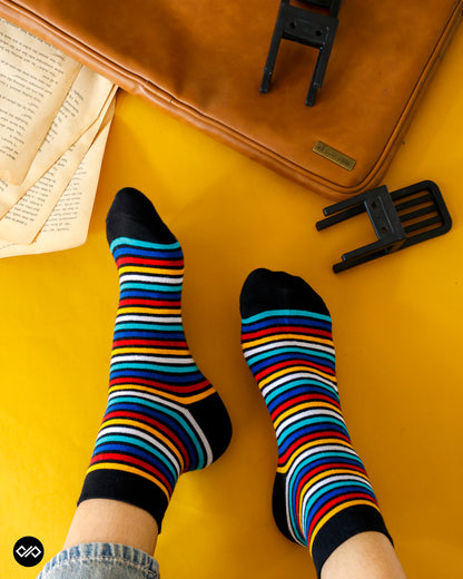 Cotton Ankle Socks : Stripes 9.0 Ankle Length Socks