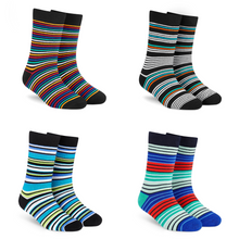 Cotton Designer Stripes Crew Length Dress Socks Combo Shop for Men & Women