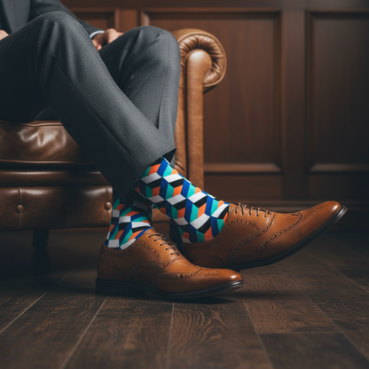 CUBE CREW LENGTH SOCKS - Cotton Crew Socks