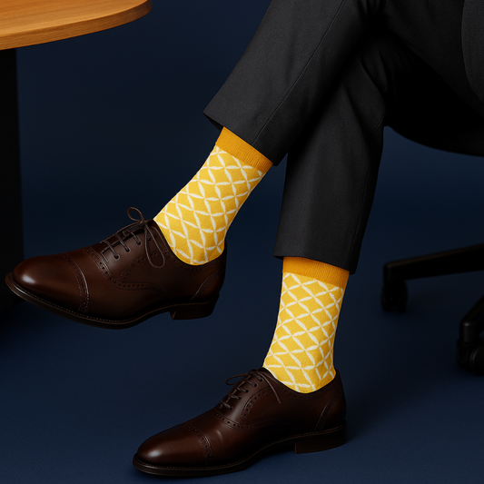 Cotton Crew Socks: SUNSHINE Crew Length Socks