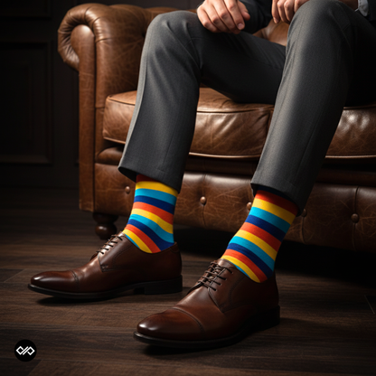 STRIPES 8.0 CREW LENGTH SOCKS - Cotton Crew Socks