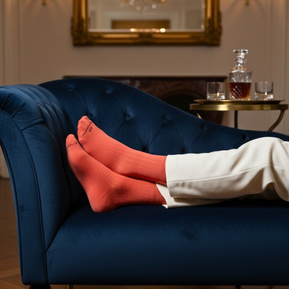 Cotton Crew Length Socks: SOLID RUST UNIQUE Color Premium Cotton Socks For Men & Women