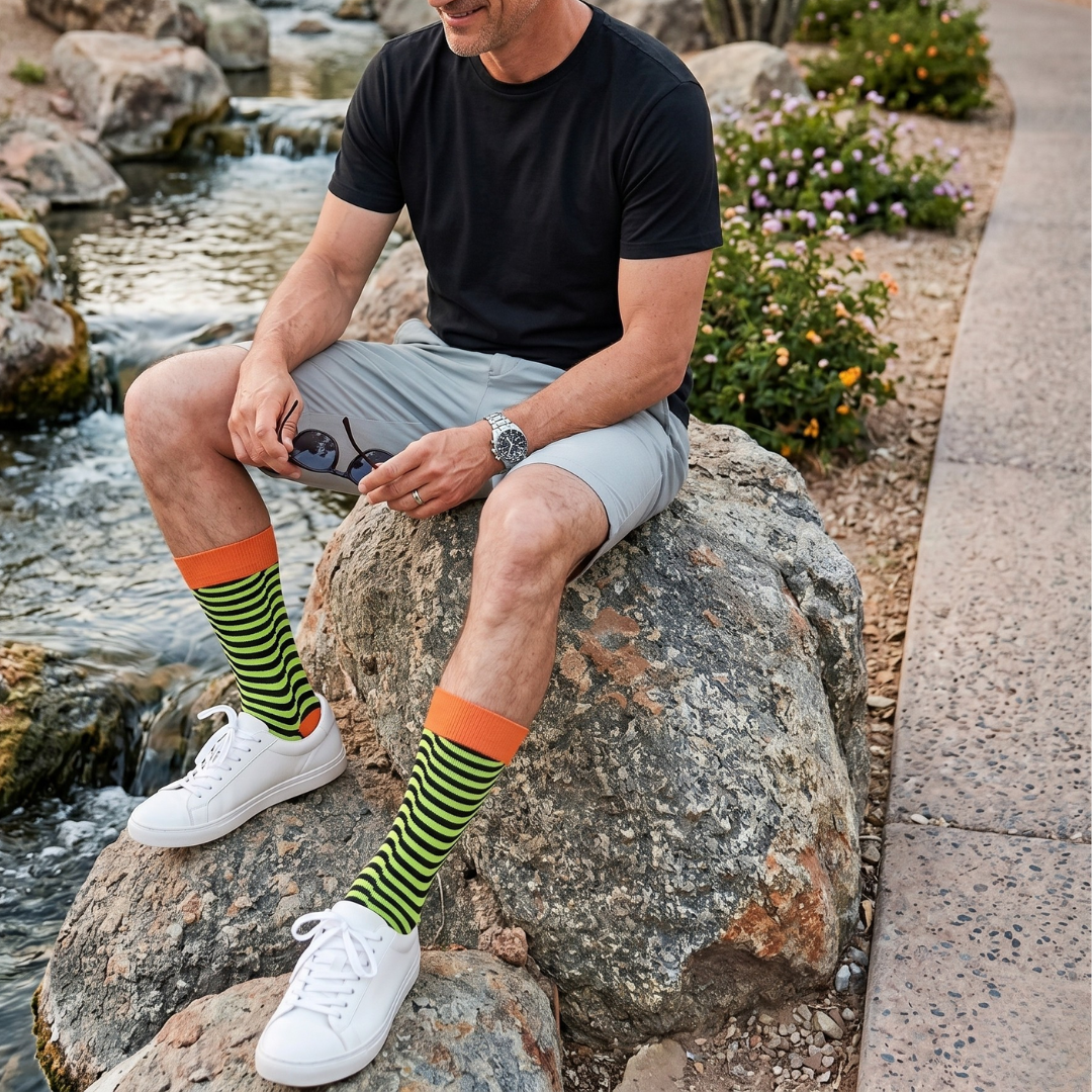 Illusion Crew Length Socks : Designer Cotton Dress Socks, Shop Online For Men & Women