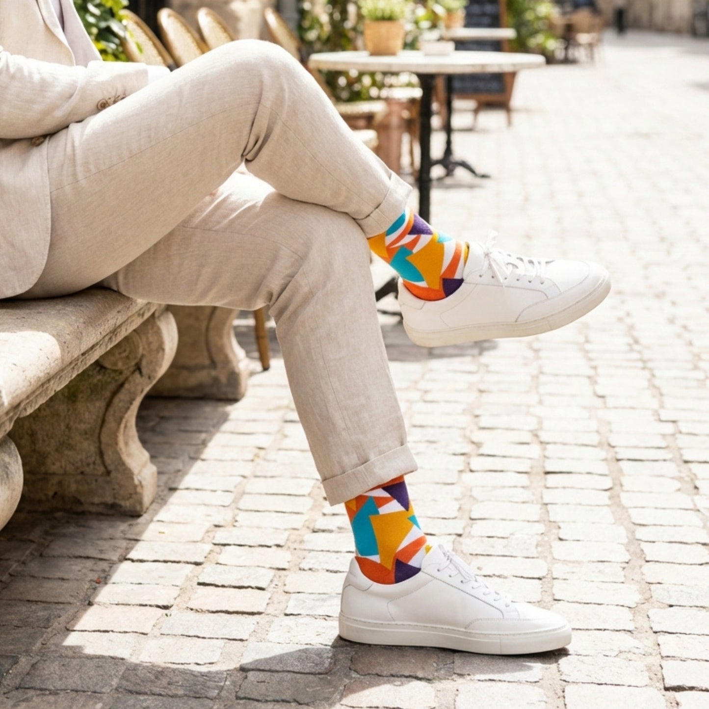 Dynamocks Vibrant Geometric Cotton Crew Socks – PIZZAZZ