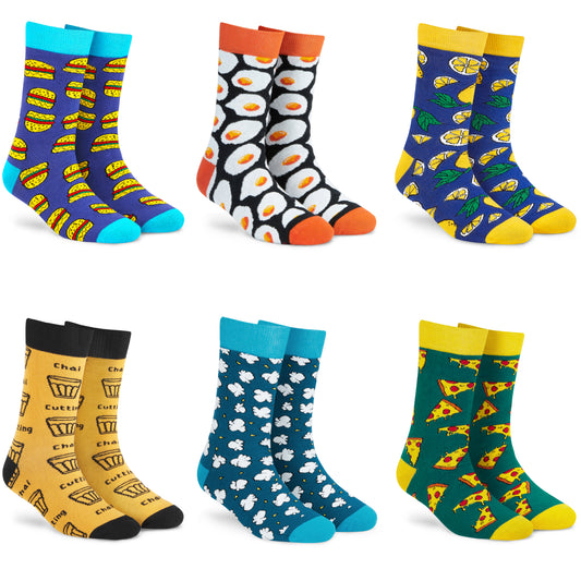 Cotton Crew Socks Combo: Burgers, SSU, Lemons, Cutting Chai, Popcorn & Pizza 
