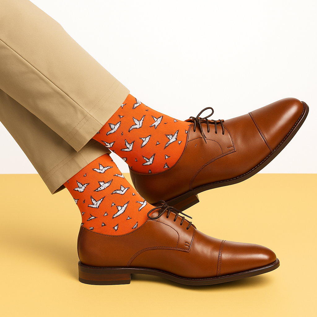 Cotton Crew Socks: ORIGAMI Crew Length Socks