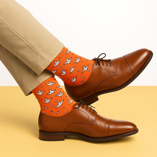 Cotton Crew Socks: ORIGAMI Crew Length Socks