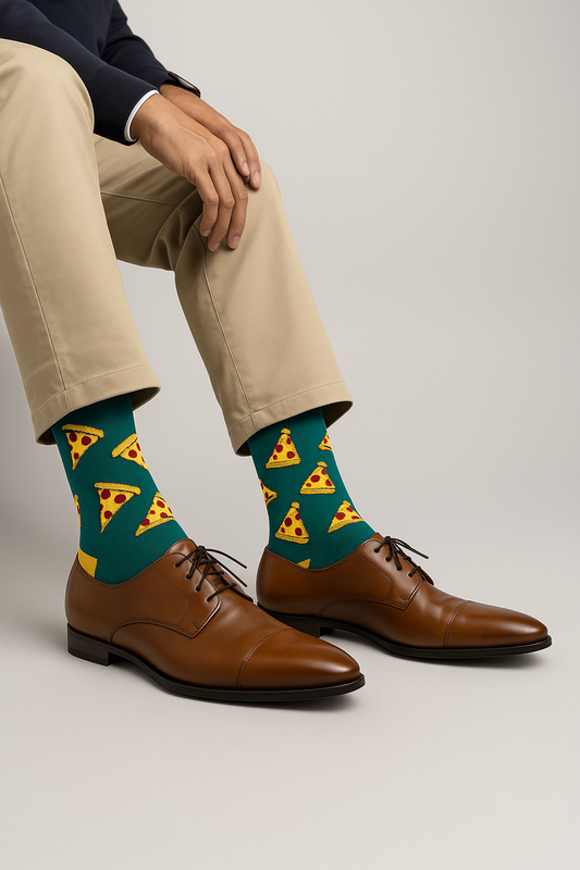 PIZZA CREW LENGTH SOCKS - Cotton Crew Socks