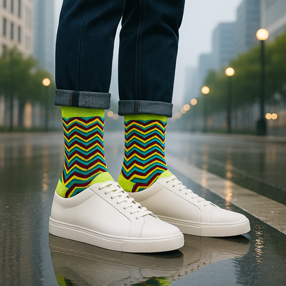 Sharp Cotton Crew Length Socks : Colorful Best Dress Socks For Men & Women