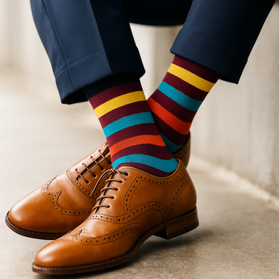 Cotton Crew Socks: STRIPES 18.0 Crew Length Socks