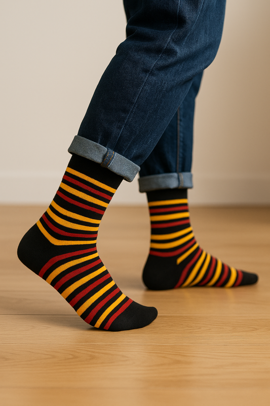 Cotton Crew Socks: STRIPES 17.0