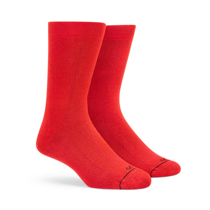 SOLID RED Crew Length Socks Dynamocks Premium Cotton Socks for Men & Women