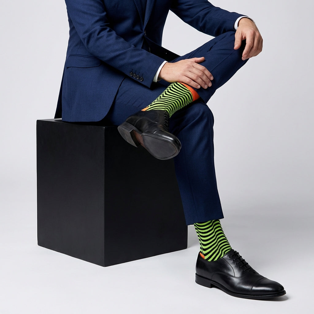Illusion Crew Length Socks : Designer Cotton Dress Socks, Shop Online For Men & Women