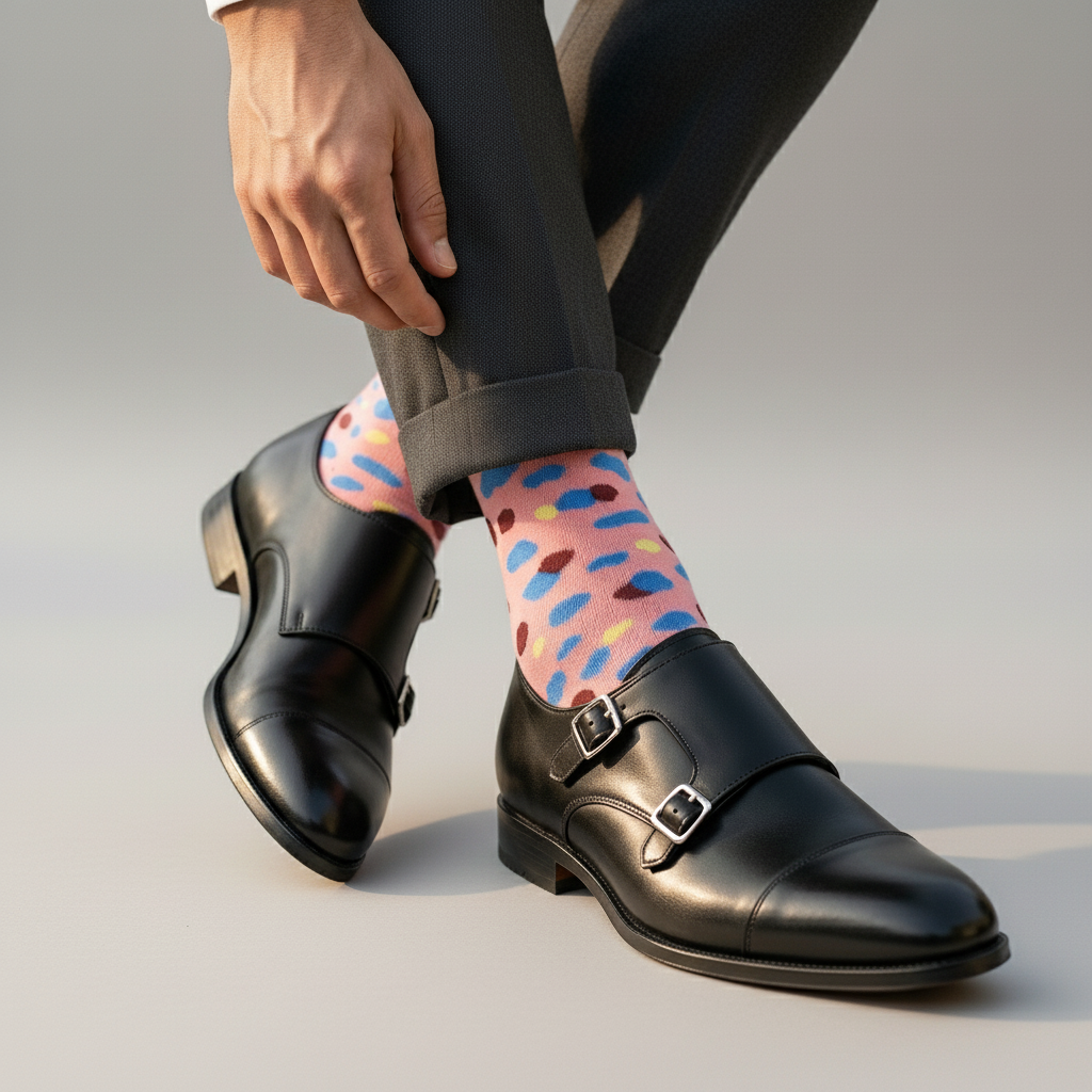 Dynamocks Blue & Pink Cotton Crew Socks – Party
