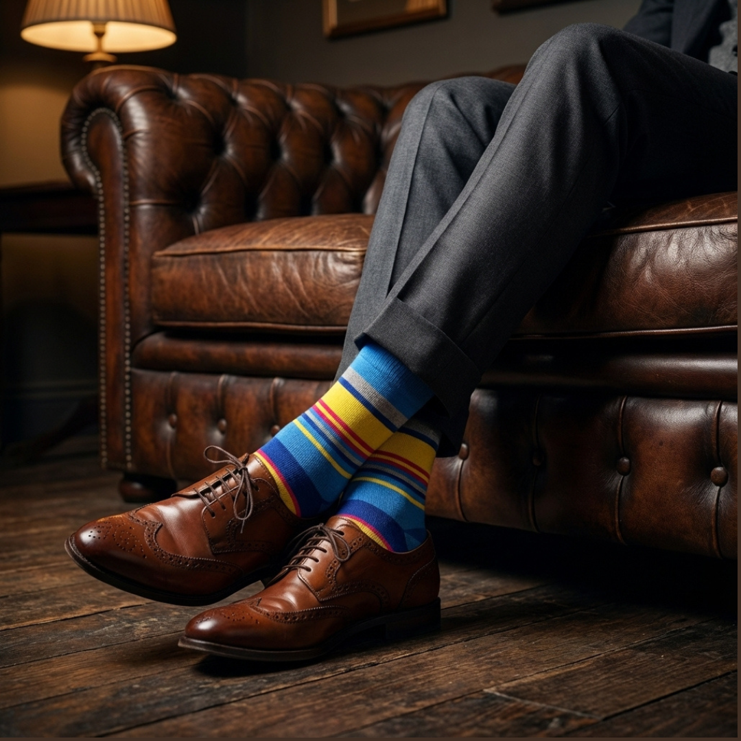 Cotton Crew Socks: STRIPES 5.0 Crew Length Socks