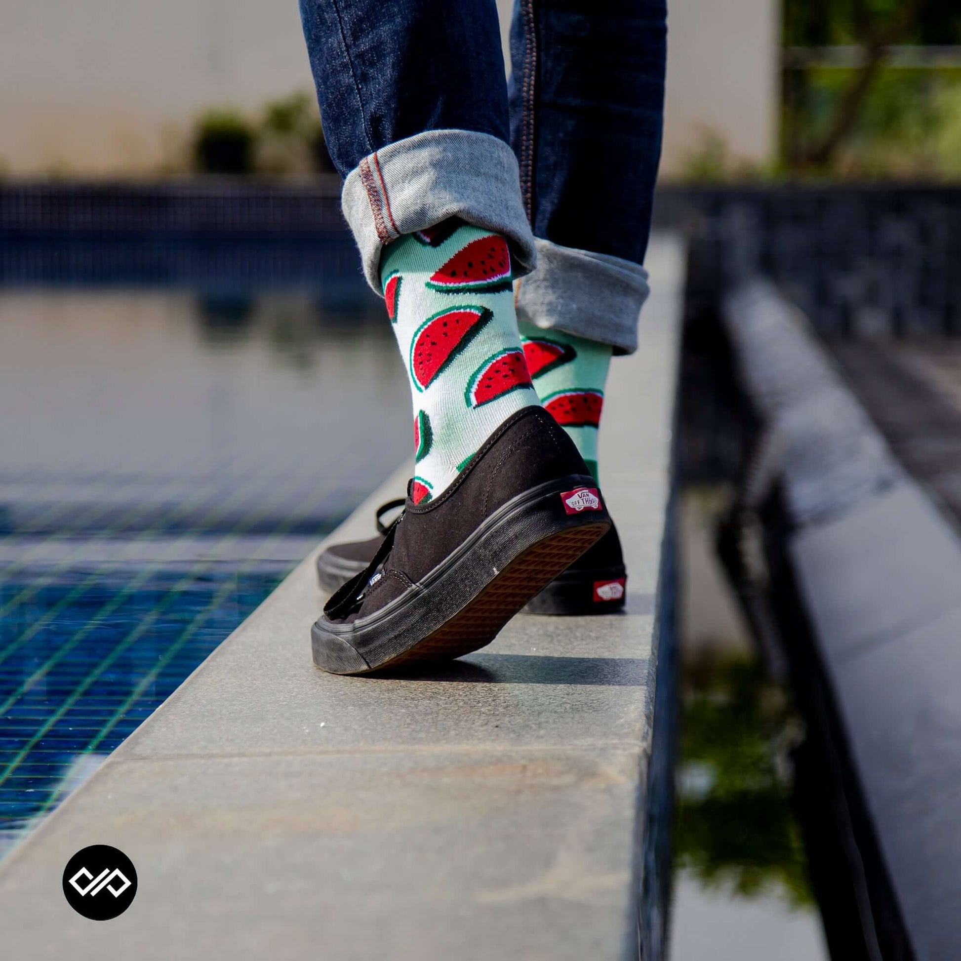Cotton Ankle Socks: MELON Crew Length Socks