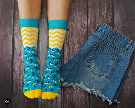 Cotton Crew Socks Combo: Urbane, Exotic, Jolly, Charm