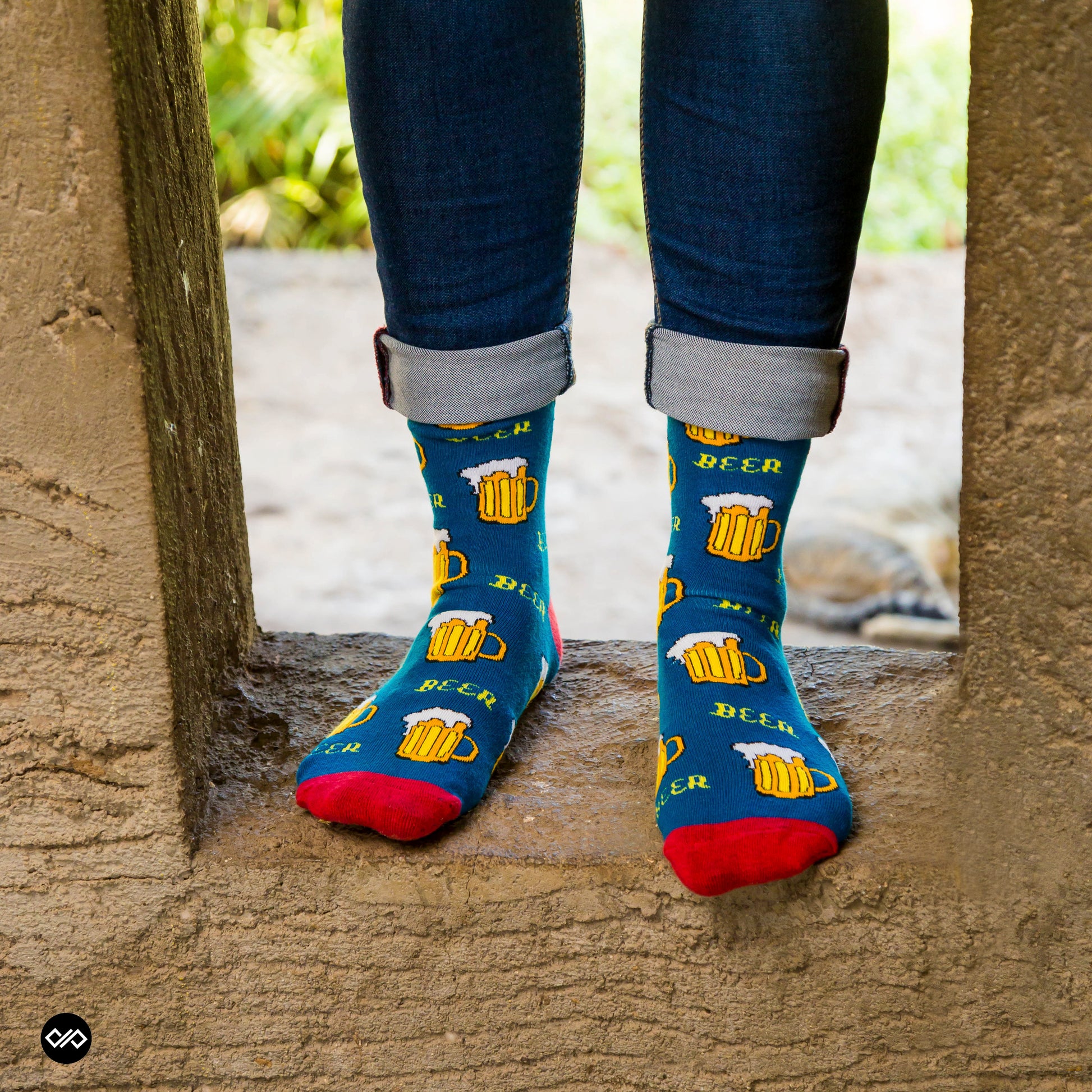 Cotton Crew Socks: Beer Crew Length Socks