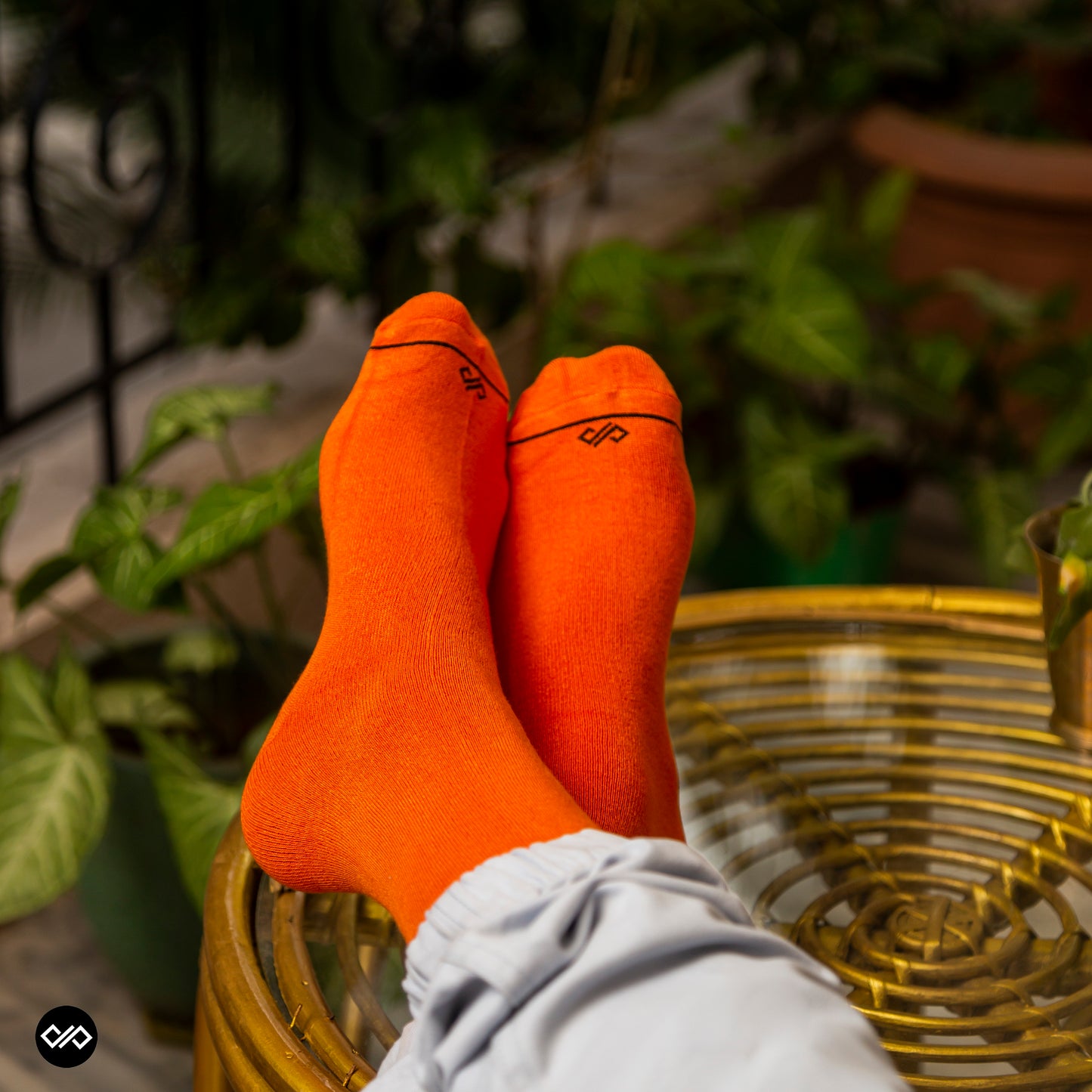 Comfort Meets Style: Orange Unisex Bamboo Crew Length Socks