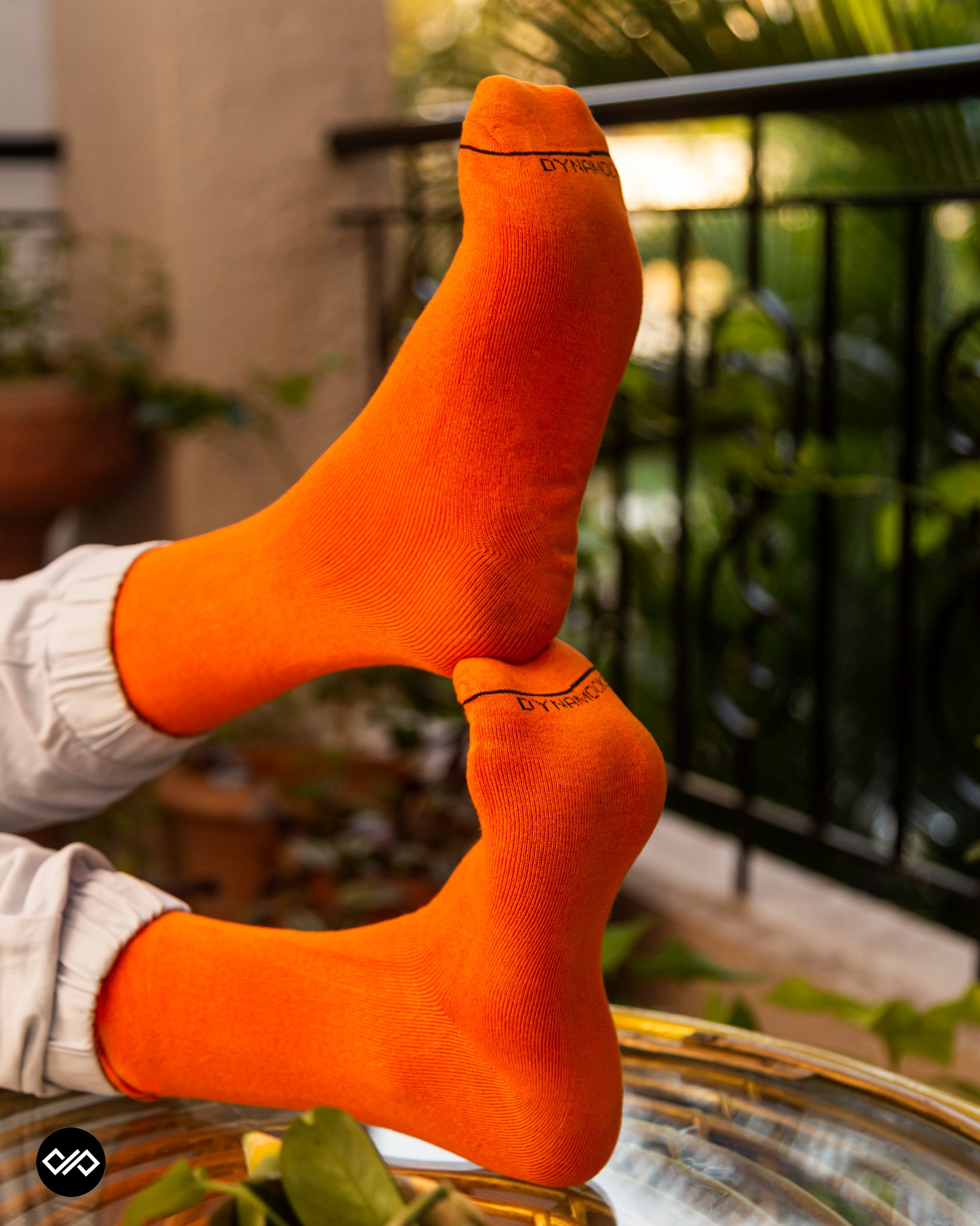 Comfort Meets Style: Orange Unisex Bamboo Crew Length Socks