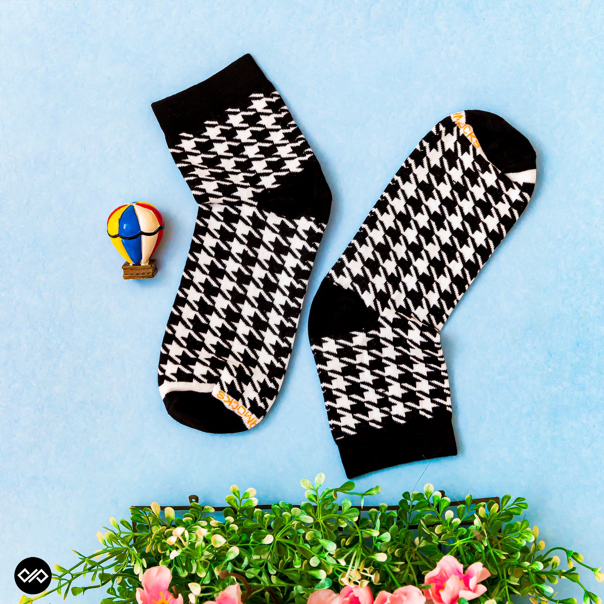 Cotton Ankle Socks Combo – Hex, Mono, Dandy Black & White, Houndstooth