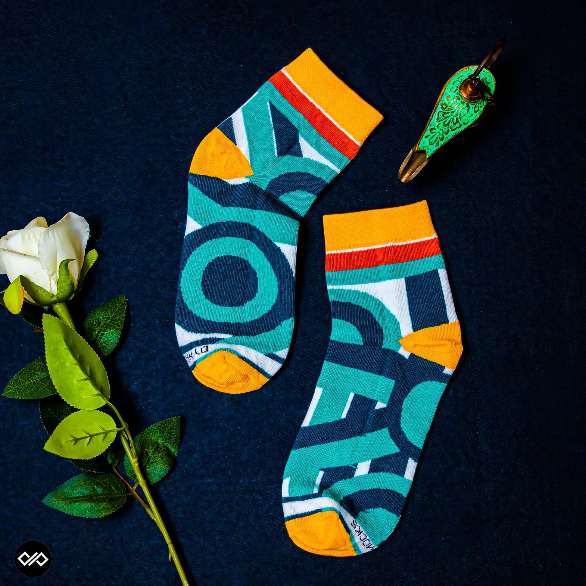 Maze Cotton Ankle Socks