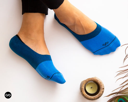 DS Unisex Invisibles – Colorful Cotton Socks in New Blue & Teal Blue