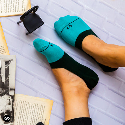 Cotton Invisible Socks (3-Pack): Aqua/Mango/Turquoise (DS Unisex)