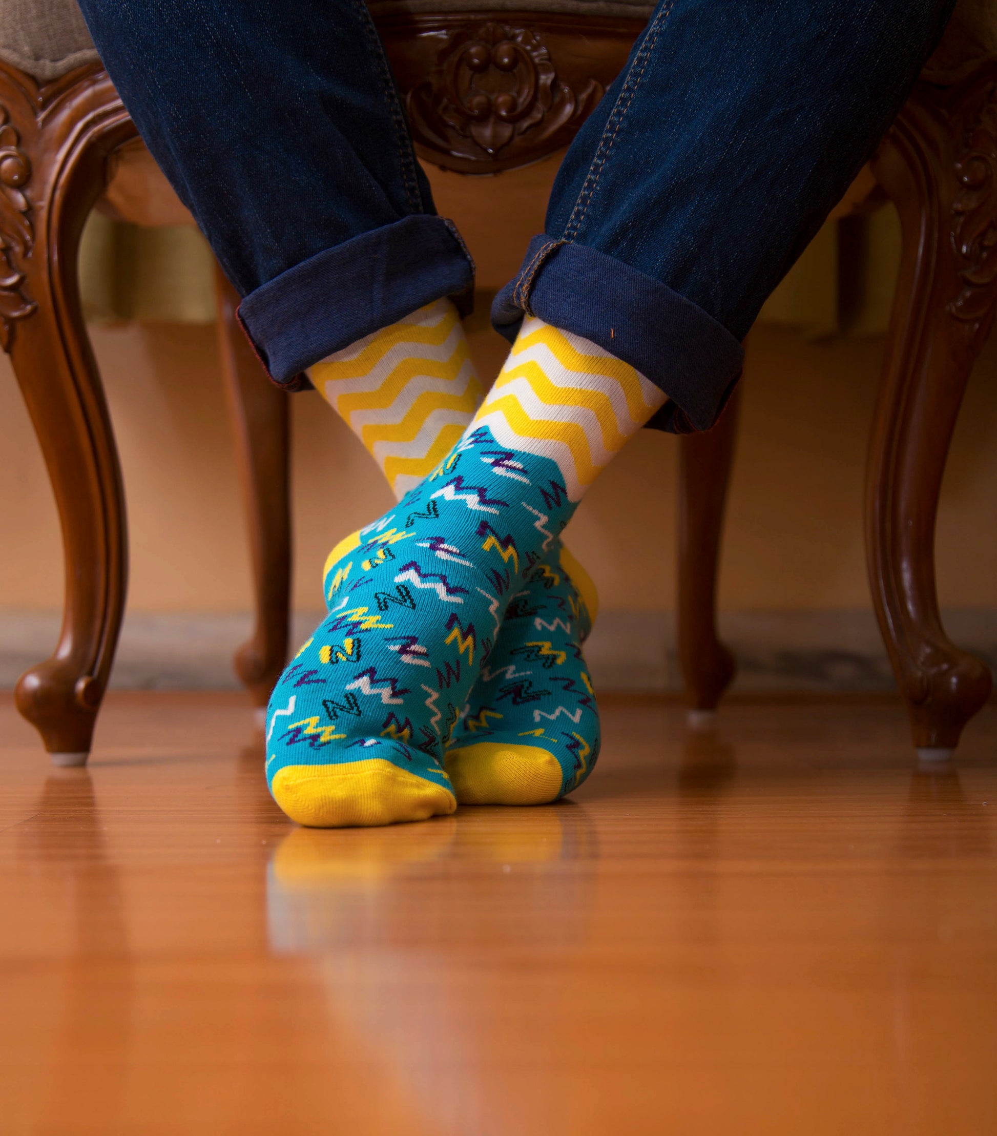 Cotton Crew Socks Combo: Fizzy Yellow, Maroon, Aqua