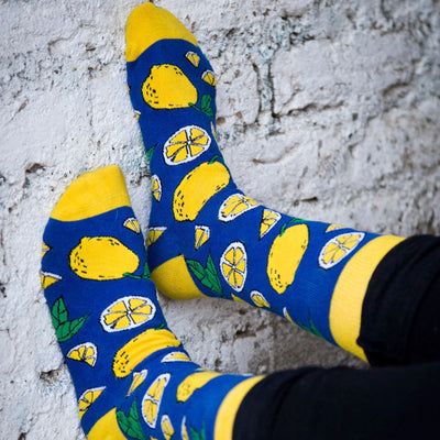 LEMONS CREW LENGTH SOCKS - Cotton Crew Socks