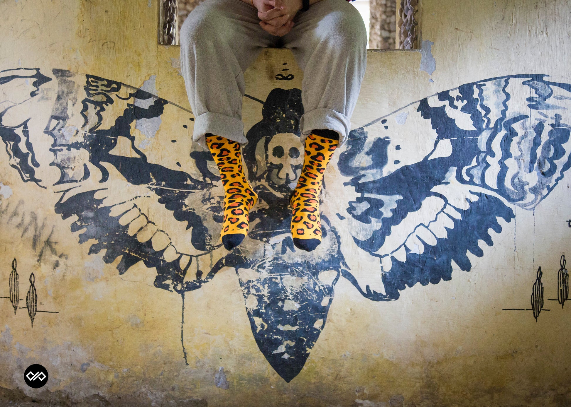 LEOPARD COTTON CREW SOCKS