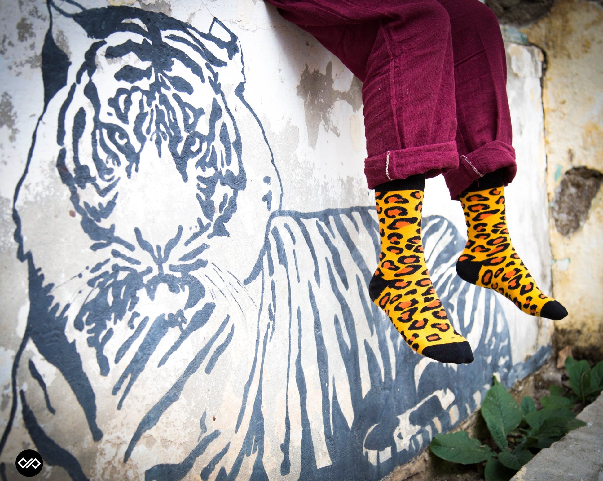 LEOPARD COTTON CREW SOCKS
