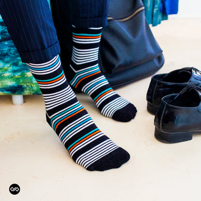 Designer Cotton Crew Socks 6-Pack - Luxury Comfort and Style