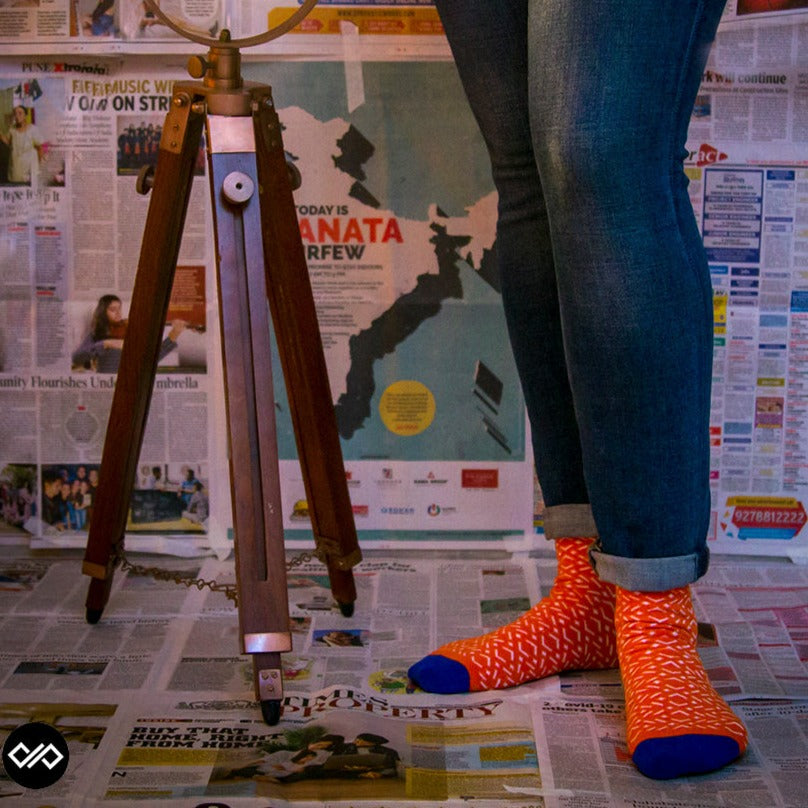 Tangy Crew Length Socks - Vibrant Cotton Comfort